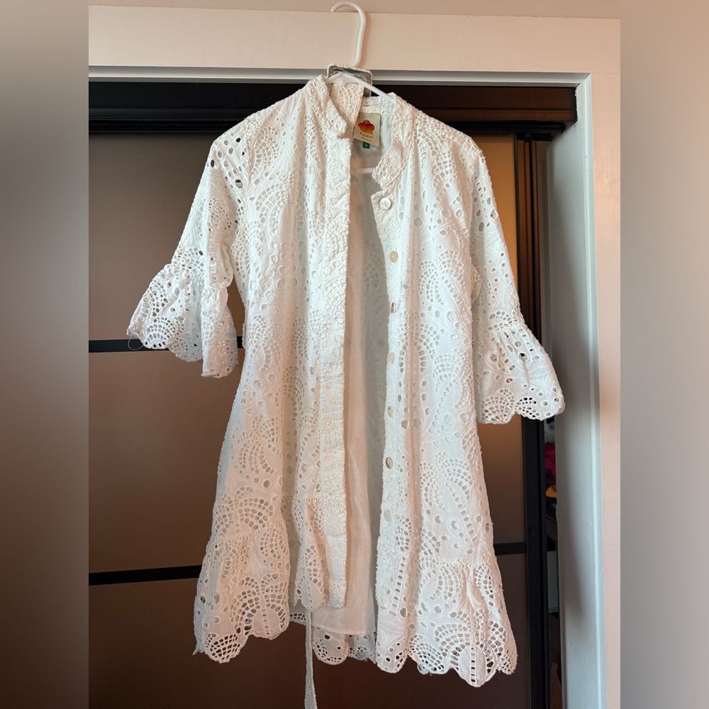 FARM Rio Intricate White Lace dress